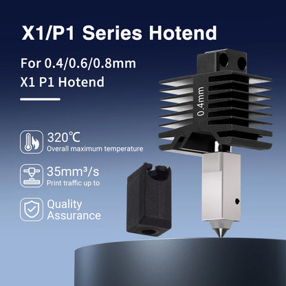 Hotend For Lab X1 X1C P1P P1S Hard Steel Nozzles Bamboo All Metal Hotend Bambulabs Combo Thermistor For Bamboo Lab Cooling Fan