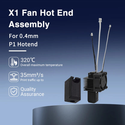 Hotend For Lab X1 X1C P1P P1S Hard Steel Nozzles Bamboo All Metal Hotend Bambulabs Combo Thermistor For Bamboo Lab Cooling Fan