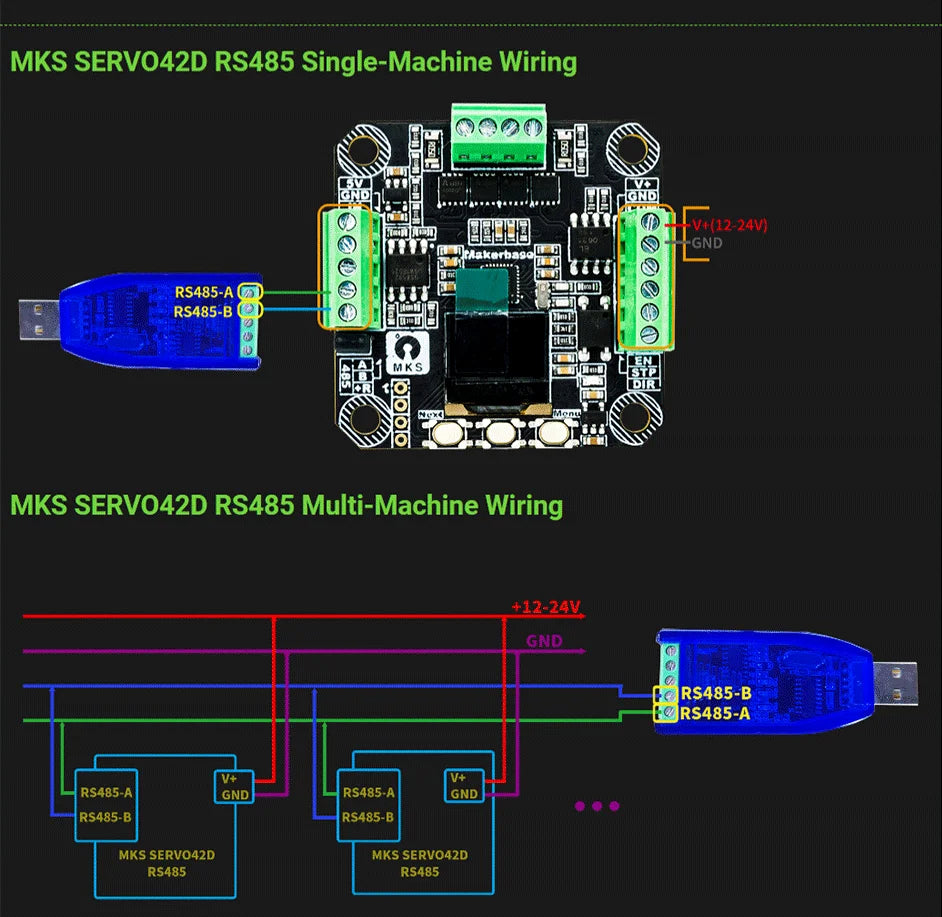 für MKS SERVO42D NEMA17 Closed Loop Treiber FOC CNC 3D Drucker Leise Effizient