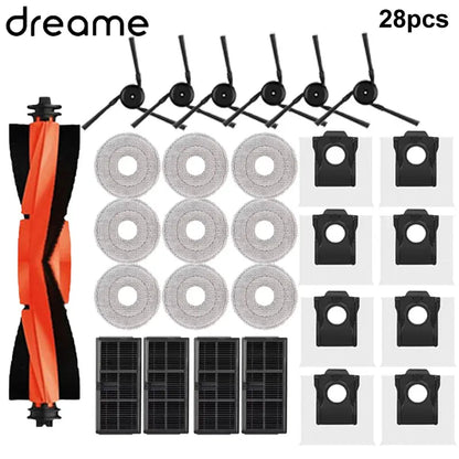 Dreame X40 Ultra / X40 Pro / L40 Ultra Robot Vacuum Spare Parts Main Side Brushes Mop Cloths HEPA Filters Dust Bags Accessories