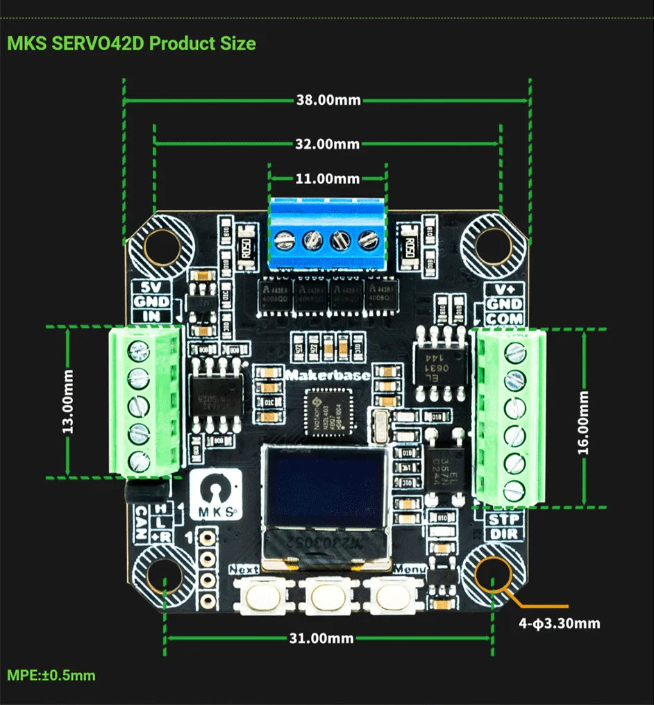 für MKS SERVO42D NEMA17 Closed Loop Treiber FOC CNC 3D Drucker Leise Effizient