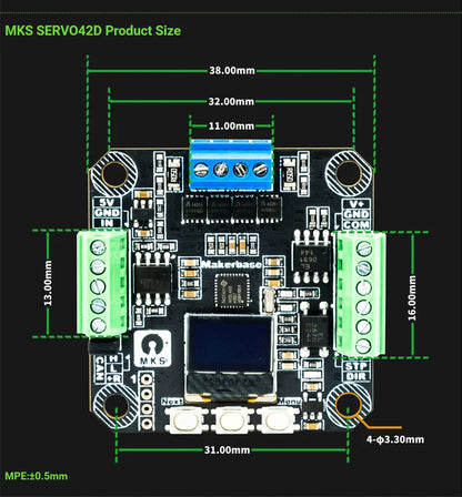 für MKS SERVO42D NEMA17 Closed Loop Treiber FOC CNC 3D Drucker Leise Effizient