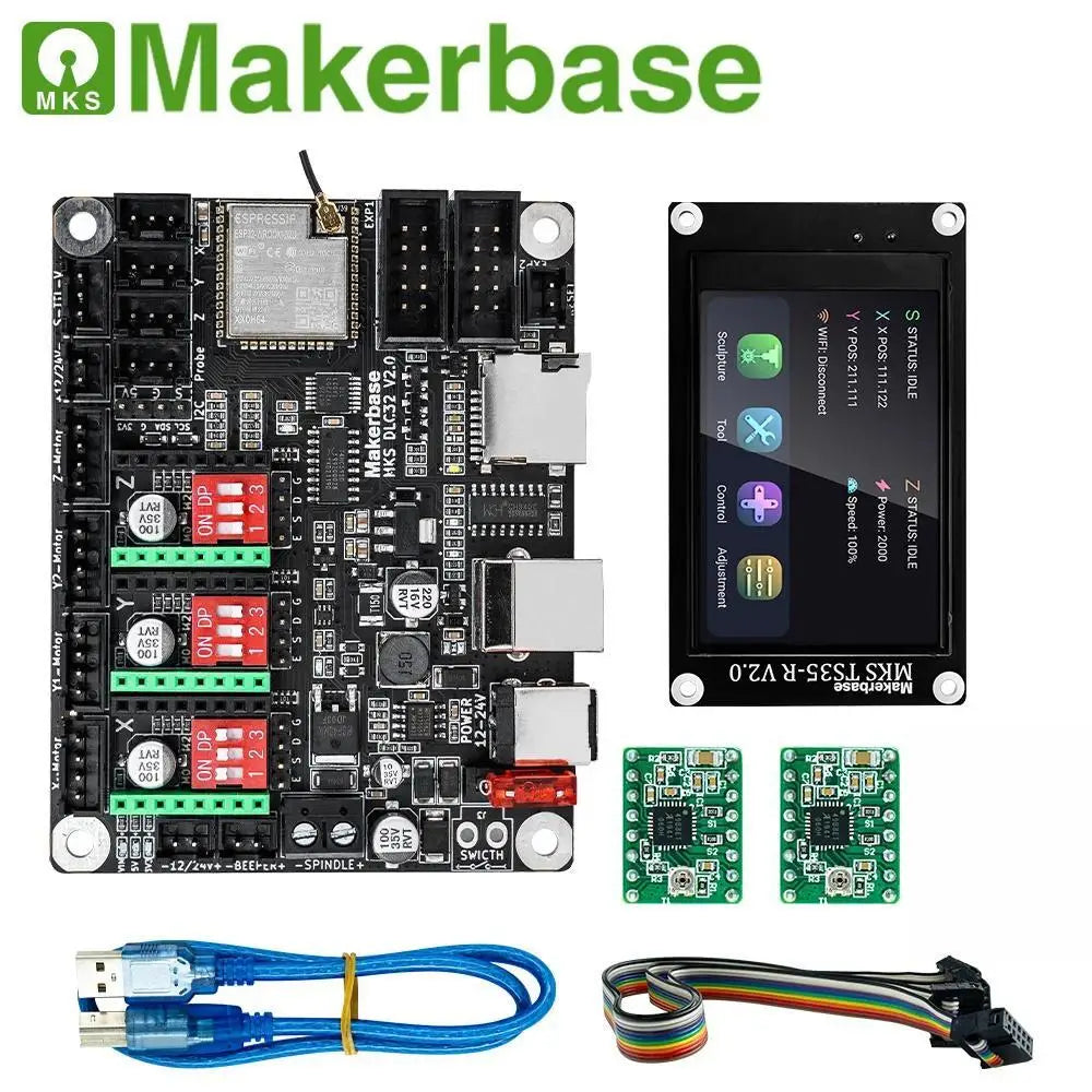 Makerbase MKS DLC32 Grbl Controller Work For Laser&CNC With ESP32 WIFI and TS35.