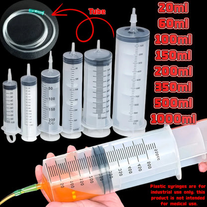 Durable Large Capacity Plastic Syringe 100Ml,150Ml,250Ml, 350ml, 550Ml,1000Ml | Car Oil Extractor Is Suitable for Laboratory Dispensing, Glue Dispensing, Watering, and Veterinary Use.