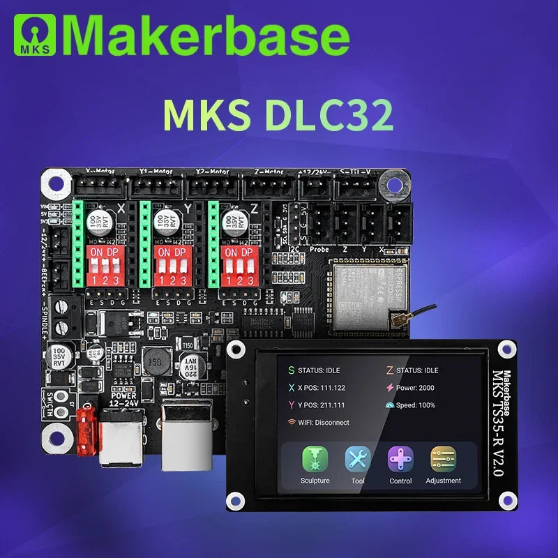 Makerbase MKS DLC32 Grbl Controller Work For Laser&CNC With ESP32 WIFI and TS35.