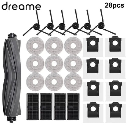 Dreame X40 Ultra / X40 Pro / L40 Ultra Robot Vacuum Spare Parts Main Side Brushes Mop Cloths HEPA Filters Dust Bags Accessories