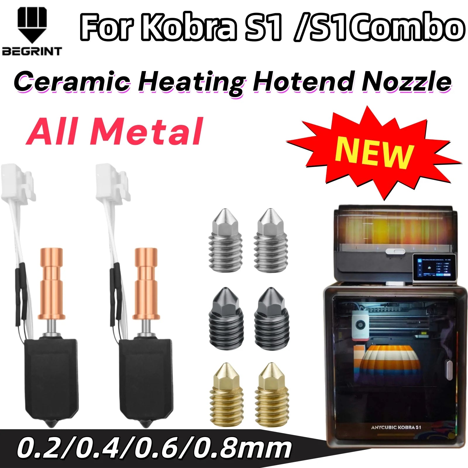 Vollmetall-Hotend-Kit für Anycubic Kobra S1 3D-Drucker