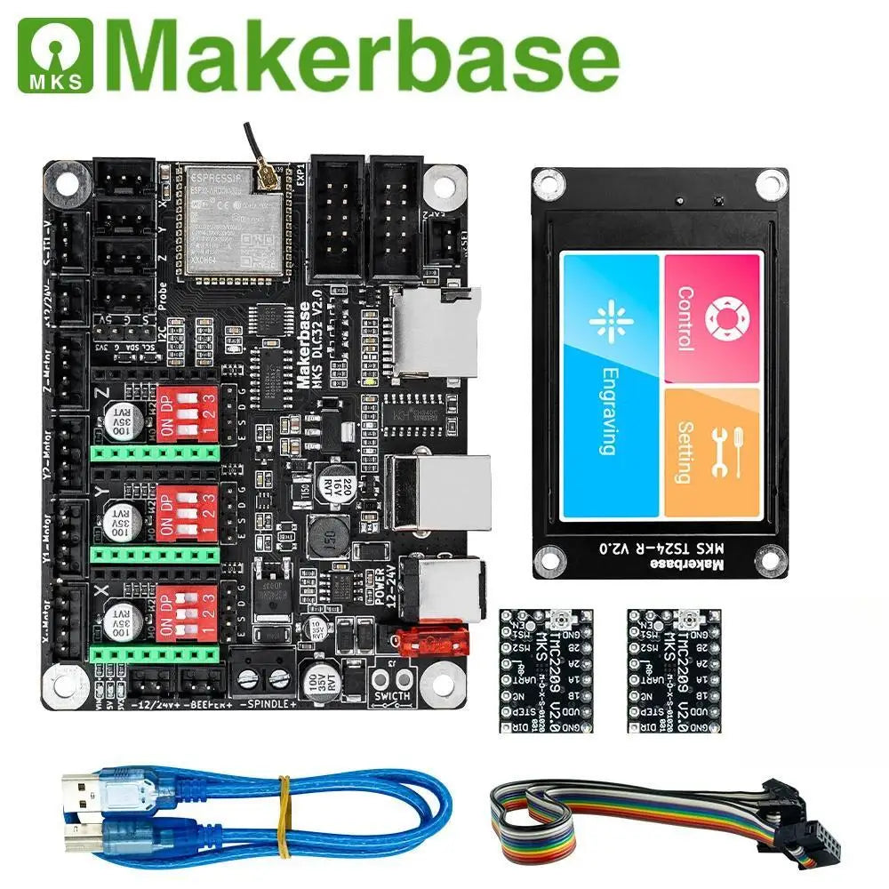 Makerbase MKS DLC32 Grbl Controller Work For Laser&CNC With ESP32 WIFI and TS35.