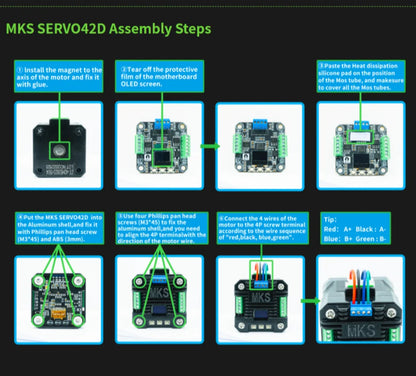 für MKS SERVO42D NEMA17 Closed Loop Treiber FOC CNC 3D Drucker Leise Effizient