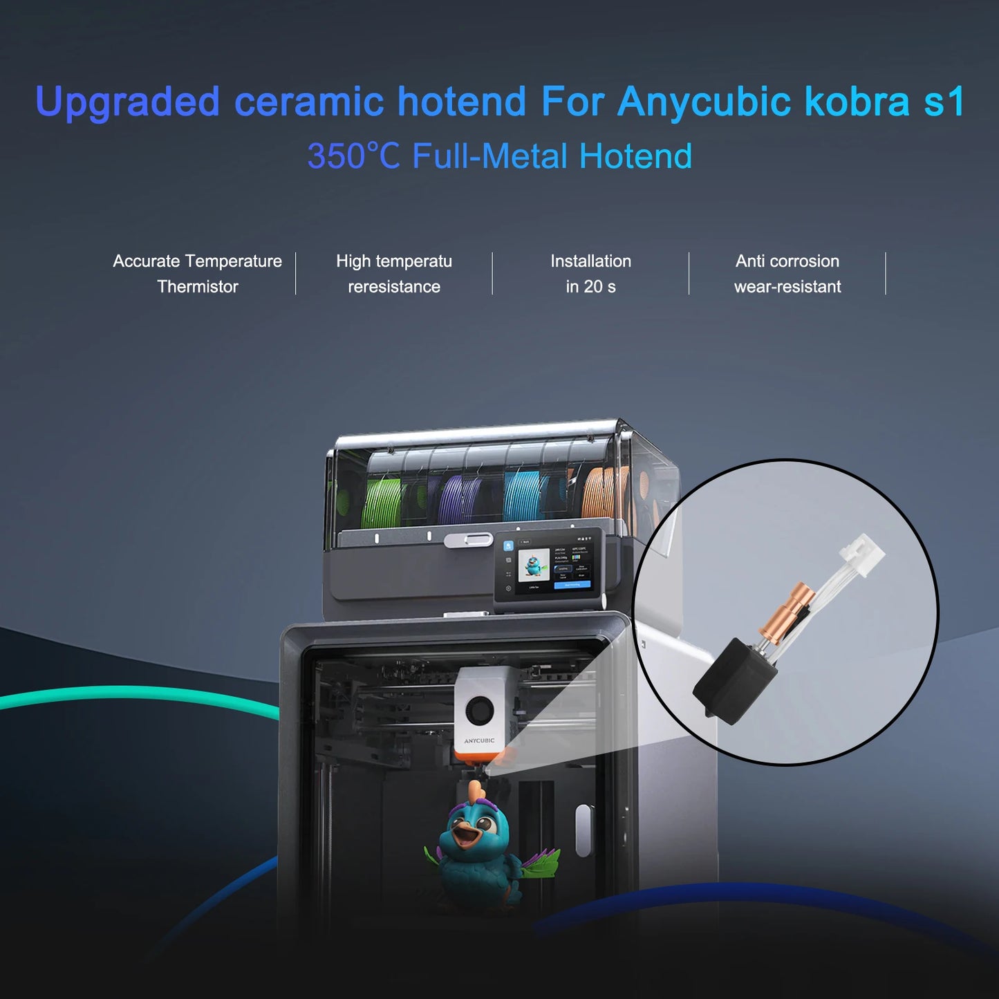 Vollmetall-Hotend-Kit für Anycubic Kobra S1 3D-Drucker