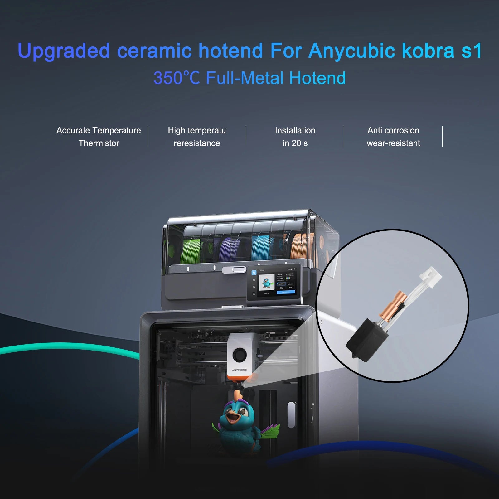Vollmetall-Hotend-Kit für Anycubic Kobra S1 3D-Drucker