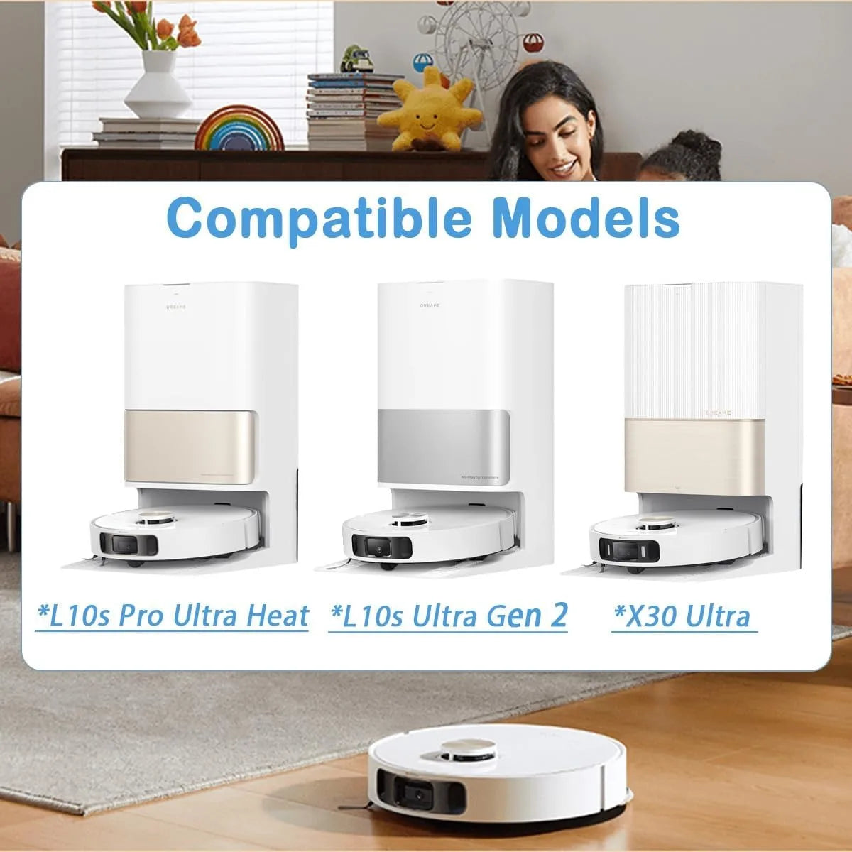 Dreame X40 Ultra / X40 Pro / L40 Ultra Robot Vacuum Spare Parts Main Side Brushes Mop Cloths HEPA Filters Dust Bags Accessories