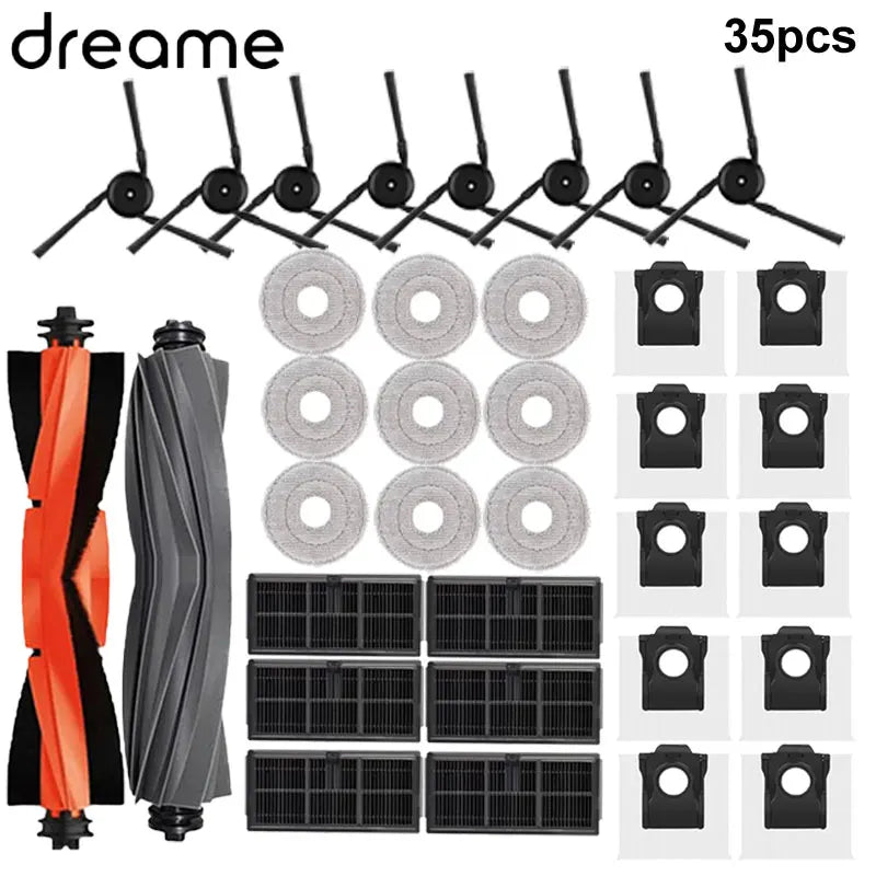 Dreame X40 Ultra / X40 Pro / L40 Ultra Robot Vacuum Spare Parts Main Side Brushes Mop Cloths HEPA Filters Dust Bags Accessories