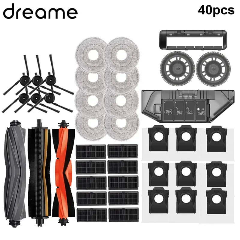 Dreame X40 Ultra / X40 Pro / L40 Ultra Robot Vacuum Spare Parts Main Side Brushes Mop Cloths HEPA Filters Dust Bags Accessories
