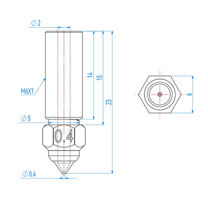 3D Printer Nozzles for Creality, Vyper, Kobra & Sovol – 0.2–0.8mm