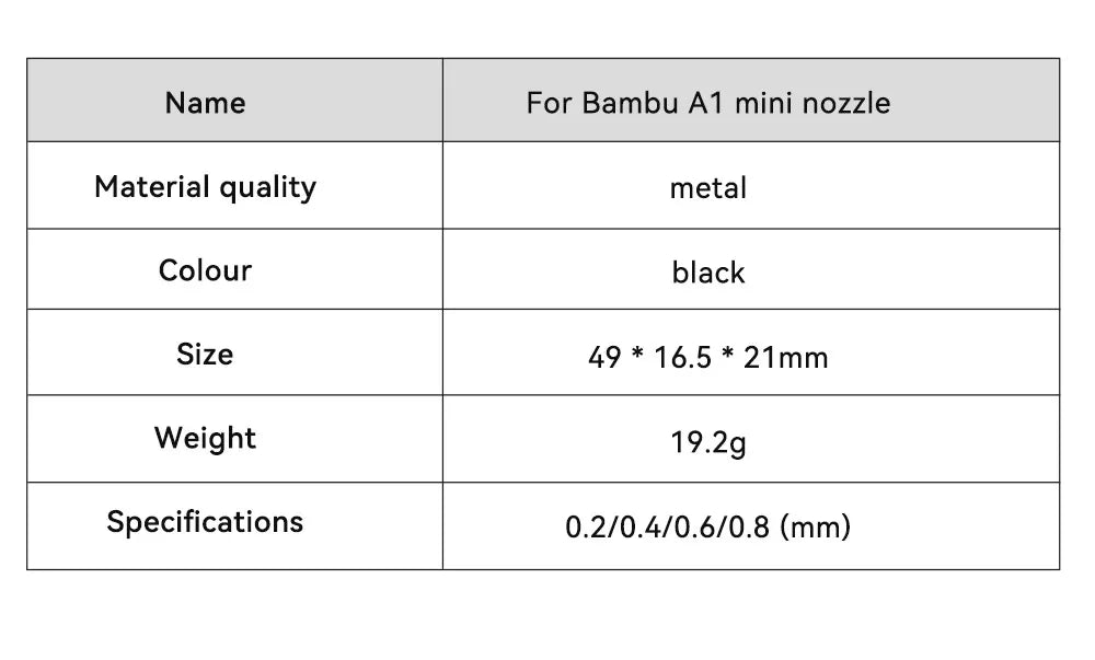 Hotend Kit for Bambu Lab A1/A1 Mini Hotend 0.2/0.4/0.6/0.8mm Hardened Steel Nozzle for Bambulab A1 Accessories 3D Printer Part