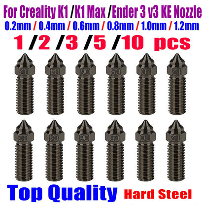 Düsen  für Creality Ender 3 V3 KE K1 Max  0.2–1.2mm  gehärteter  Stahl  Hochwertig