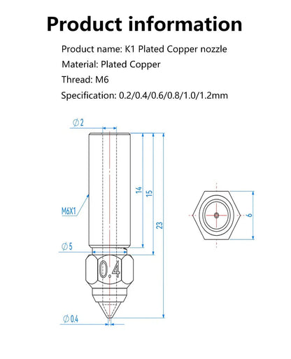 Düsen  für Creality Ender 3 V3 KE K1 Max  0.2–1.2mm  gehärteter  Stahl  Hochwertig
