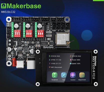Makerbase MKS DLC32 Grbl Controller Work For Laser&CNC With ESP32 WIFI and TS35.