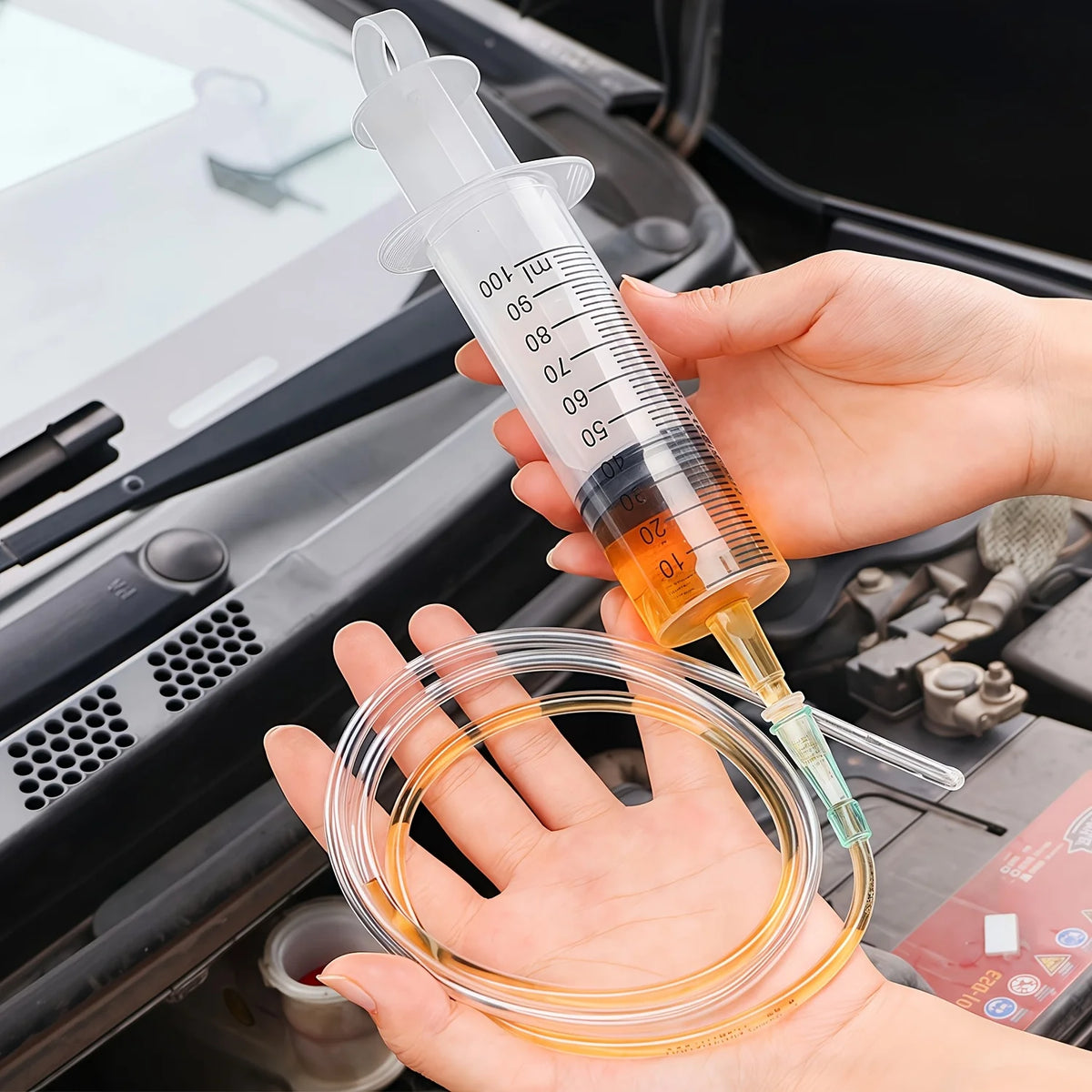 Durable Large Capacity Plastic Syringe 100Ml,150Ml,250Ml, 350ml, 550Ml,1000Ml | Car Oil Extractor Is Suitable for Laboratory Dispensing, Glue Dispensing, Watering, and Veterinary Use.