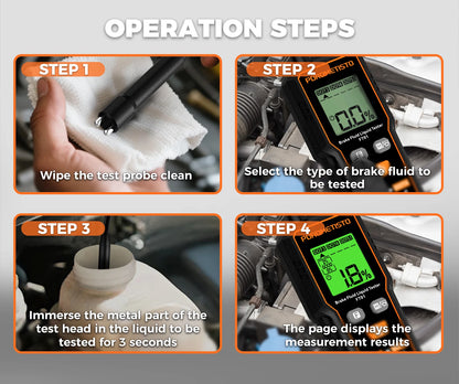 FT01 Automotive Brake Fluid Brake Oil Tester Portable Digital Brake Fluid Tester DOT3/DOT4/DOT5.1 Test With Flexible Probe