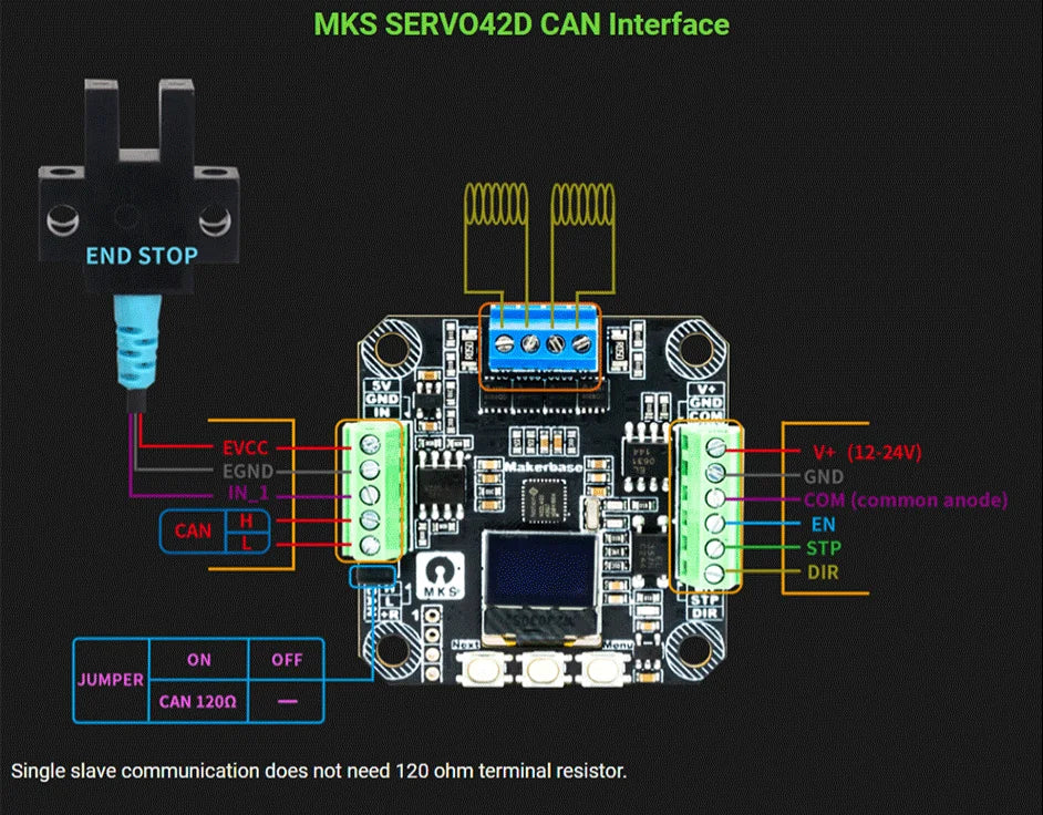 für MKS SERVO42D NEMA17 Closed Loop Treiber FOC CNC 3D Drucker Leise Effizient