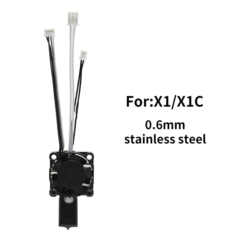 Hotend For Lab X1 X1C P1P P1S Hard Steel Nozzles Bamboo All Metal Hotend Bambulabs Combo Thermistor For Bamboo Lab Cooling Fan