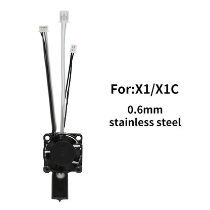 Hotend For Lab X1 X1C P1P P1S Hard Steel Nozzles Bamboo All Metal Hotend Bambulabs Combo Thermistor For Bamboo Lab Cooling Fan