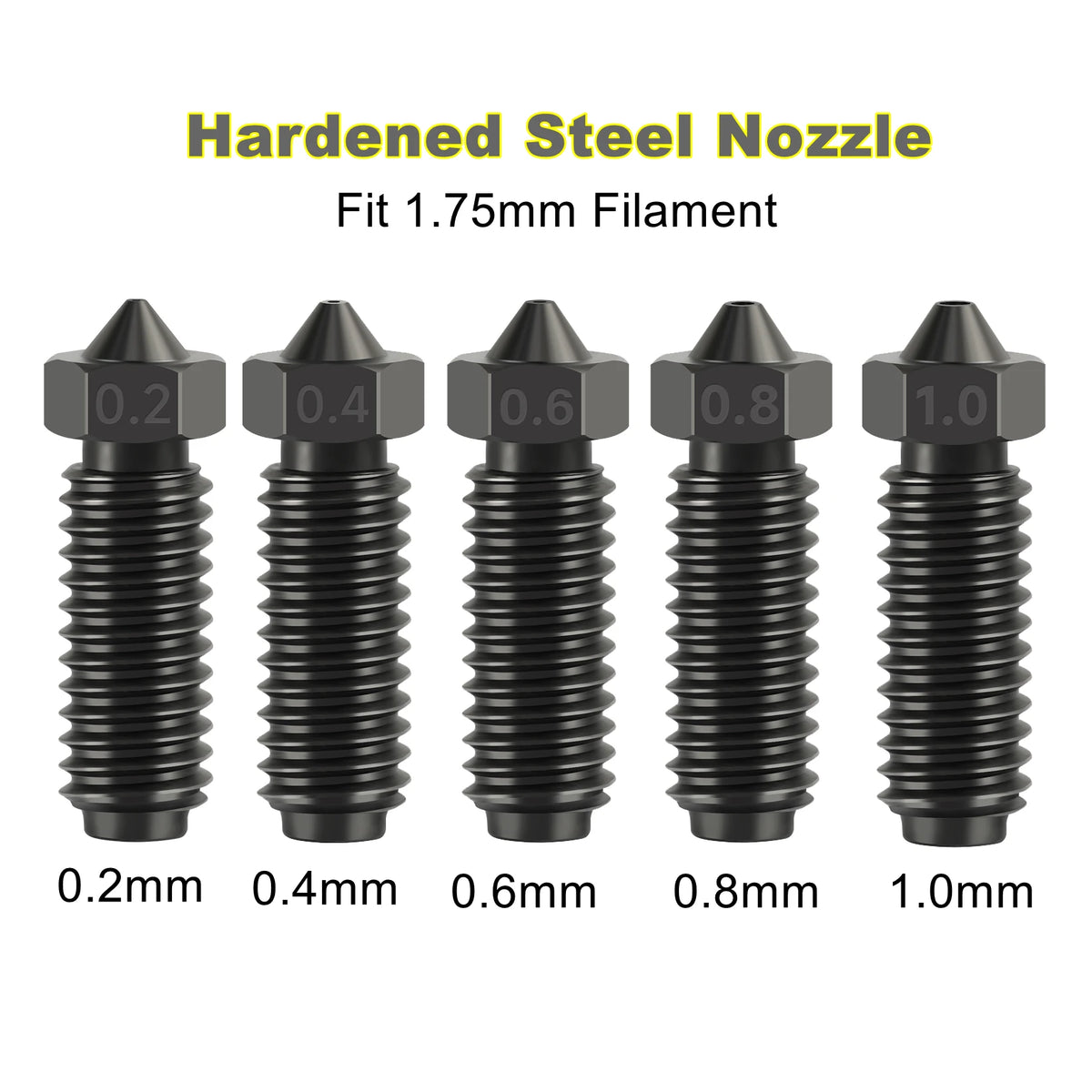 Anycubic Kobra 3 Brass & Hardened Steel Nozzles – 0.2–1.0mm