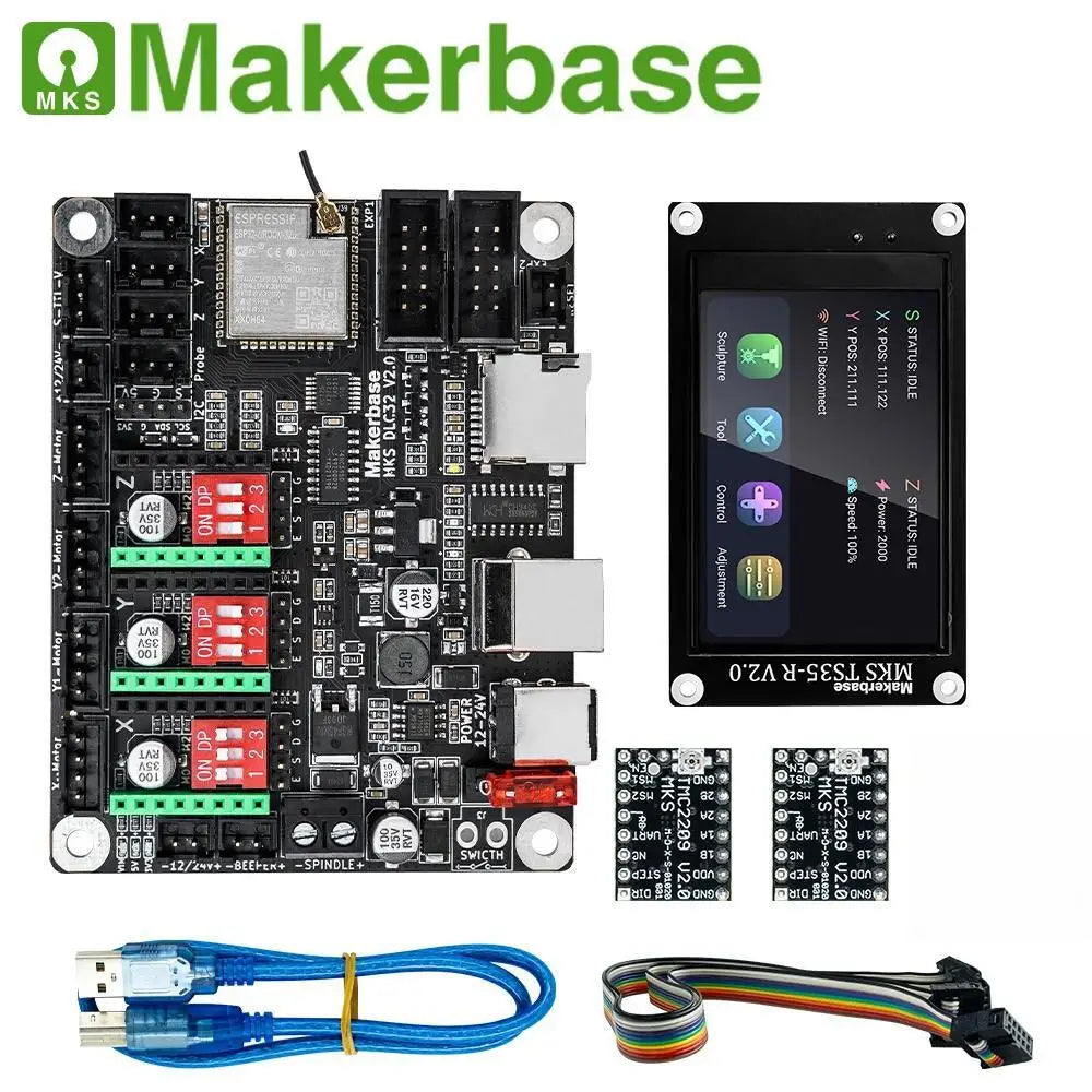 Makerbase MKS DLC32 Grbl Controller Work For Laser&CNC With ESP32 WIFI and TS35.