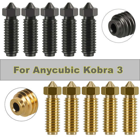 Anycubic Kobra 3 Brass & Hardened Steel Nozzles – 0.2–1.0mm