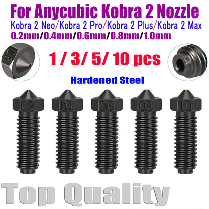 For Anycubic Kobra 2 Nozzle Hardened Steel Nozzles For Kobra 2 Neo/Kobra 2 Pro/Kobra 2 Plus/Kobra 2 Max Nozzle 3D Printer Parts