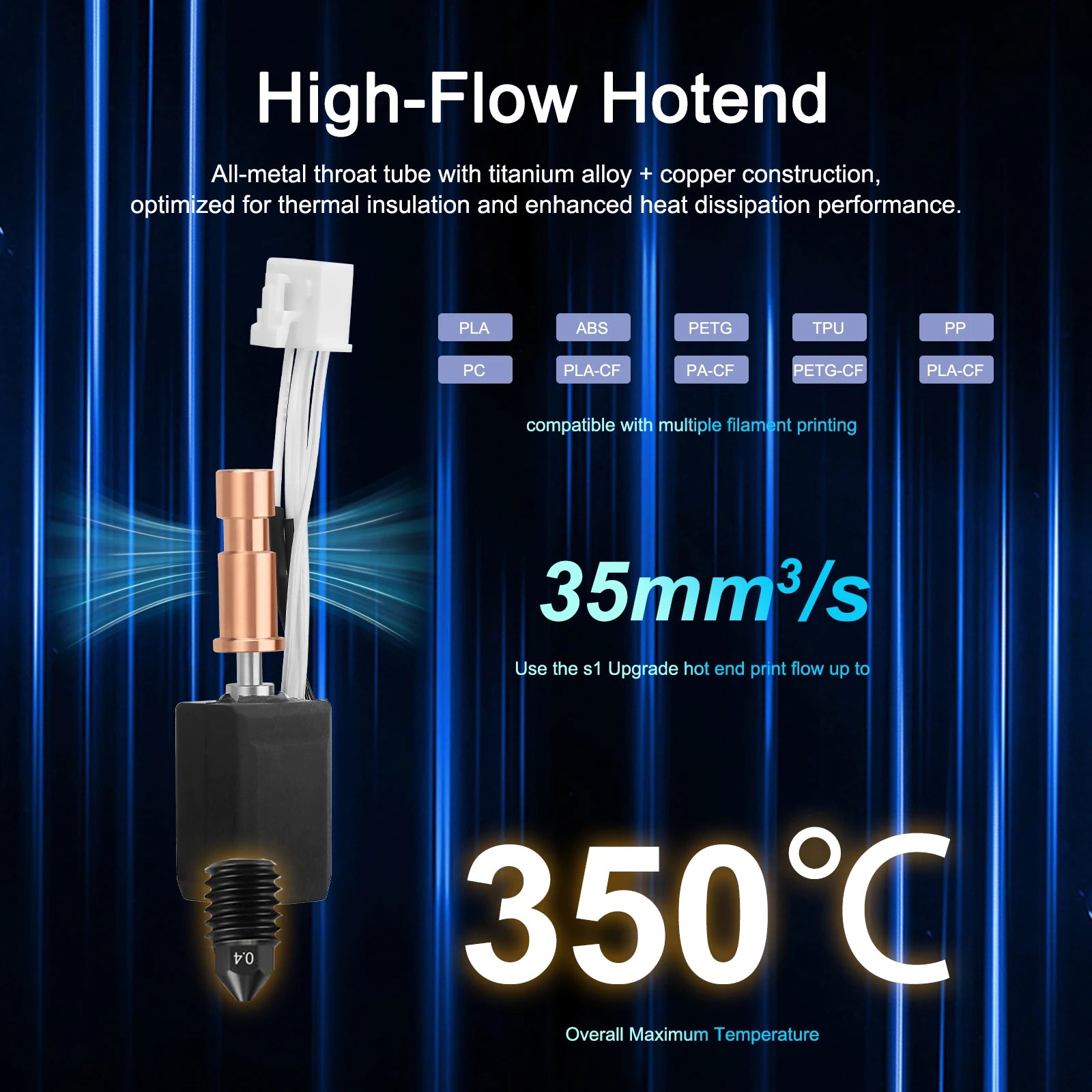 Vollmetall-Hotend-Kit für Anycubic Kobra S1 3D-Drucker