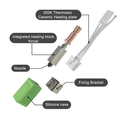 für Kobra S1 Vollmetall Hotend 200k Thermistor 2.0 Für S1/S1 Combo 0.2‑0.8mm
