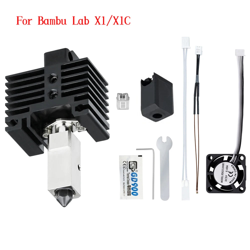 Upgrade TZ V2.0 Hotend with 2510 Fan Print Head For Bambu Lab X1 X1C P1P P1S Hot End Bimetal Throat Brass Hardened Steel Nozzle