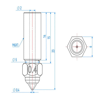 Düse 0.4 0.6 0.8mm für Ender 3 V3 KE K1 K1 Max Vyper K1 Pro Hotend Hartstahl Messing  verkupfertes Messing Genius