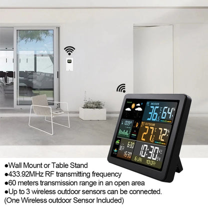 Digital Weather Station Clock Indoor Outdoor Temperature and Humidity Meter Weather Forecast Wireless Electronic Table Clock