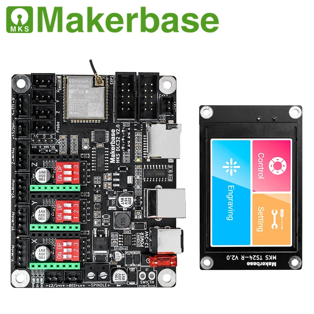 Makerbase MKS DLC32 Grbl Controller Work For Laser&CNC With ESP32 WIFI and TS35.