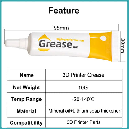 3D Printer Grease Lubricating Oil, Reduce Noise Good for Creality Ender3 Bambu Lab P1 X1 Elegoo Anycubic 3D Printer Accessories