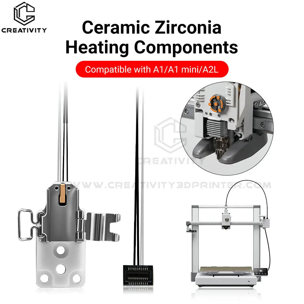 Zirconia ceramic hotend heating assembly for Bambu Lab A1 series