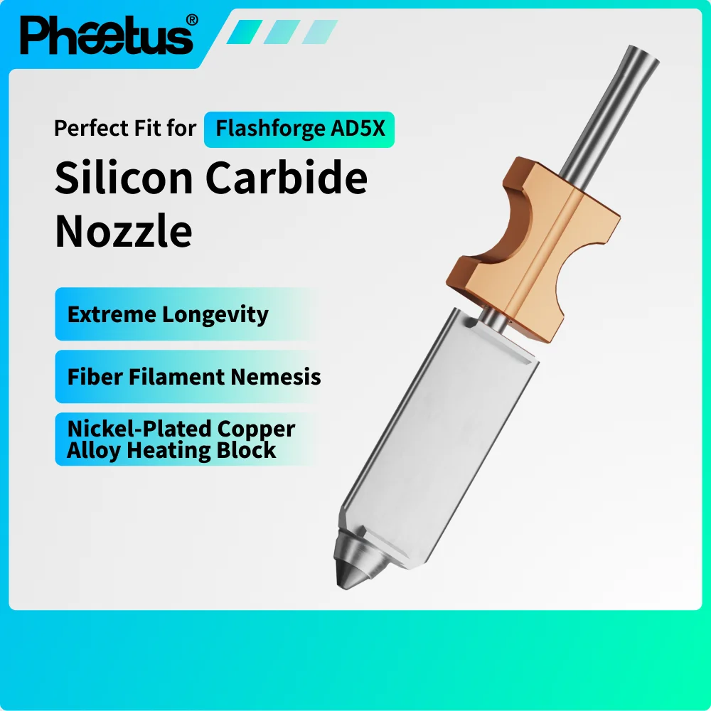 Phaetus Flashforge AD5X silicon carbide nozzle