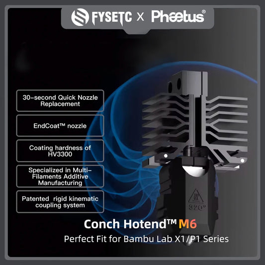 Phaetus Conch hotend for Bambu Lab X1 and P1 series